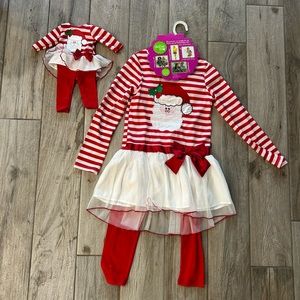 Christmas/ Santa dollie and me matching set